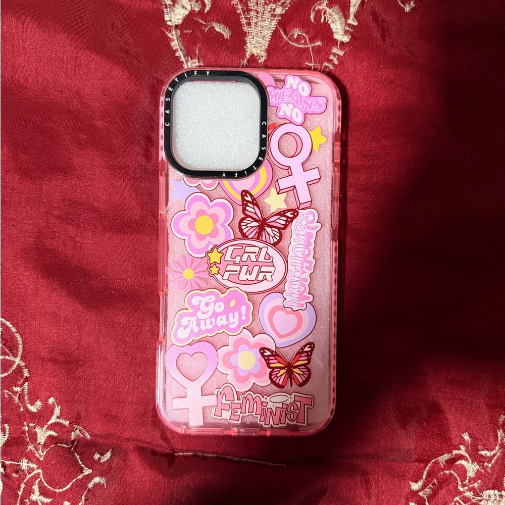 Casetify Pink Feminist Symbol iPhone 16 pro max Case